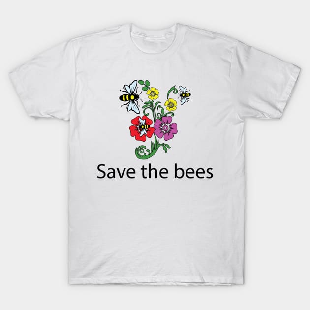 Save The Bees Gift Men Bees Gifts Bee T-Shirt by PomegranatePower